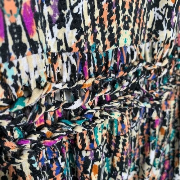 Mudd Maxi Dress XS Black Multicolor Print Sleeveless Casual Boho Sundress - Picture 6 of 9